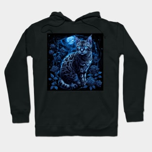 Bengal Cat And Moon Hoodie